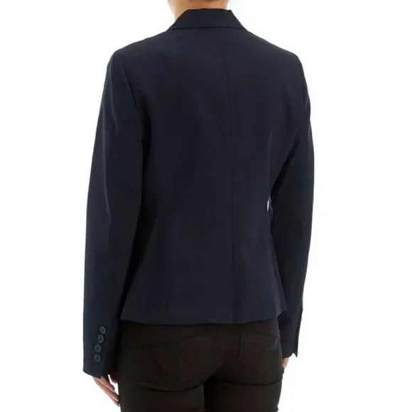 New! ANNE KLEIN Women's Blazer Jacket 3-button Dark Blue Work Office Blazer